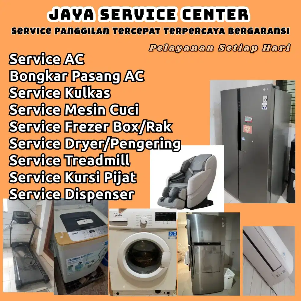 Service AC Mesin Cuci Dispenser Bongkar Pasang Servis Kulkas Treadmill