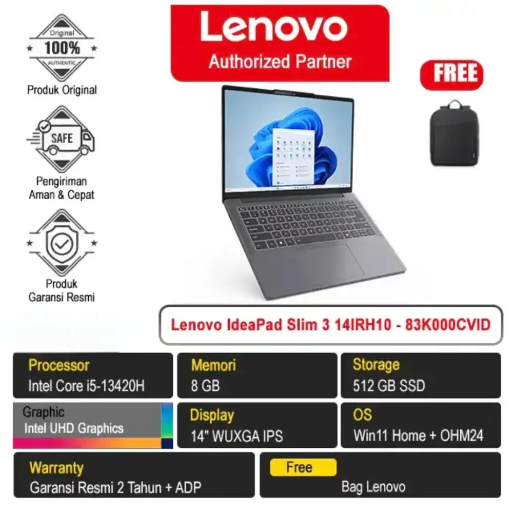 Lenovo IdeaPad Slim 3 14IRH10 - 83K000CVID /Intel Core i5-13420H