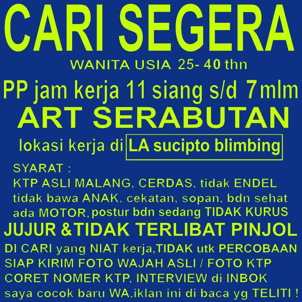 loker art serabutan pulang pergi