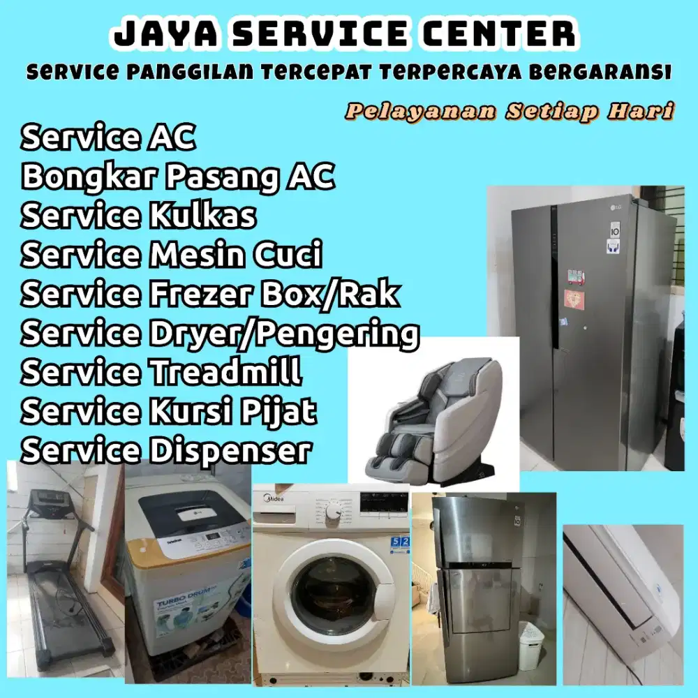 Service Kulkas Mesin Cuci Dispenser Bongkar Pasang Servis AC Treadmill