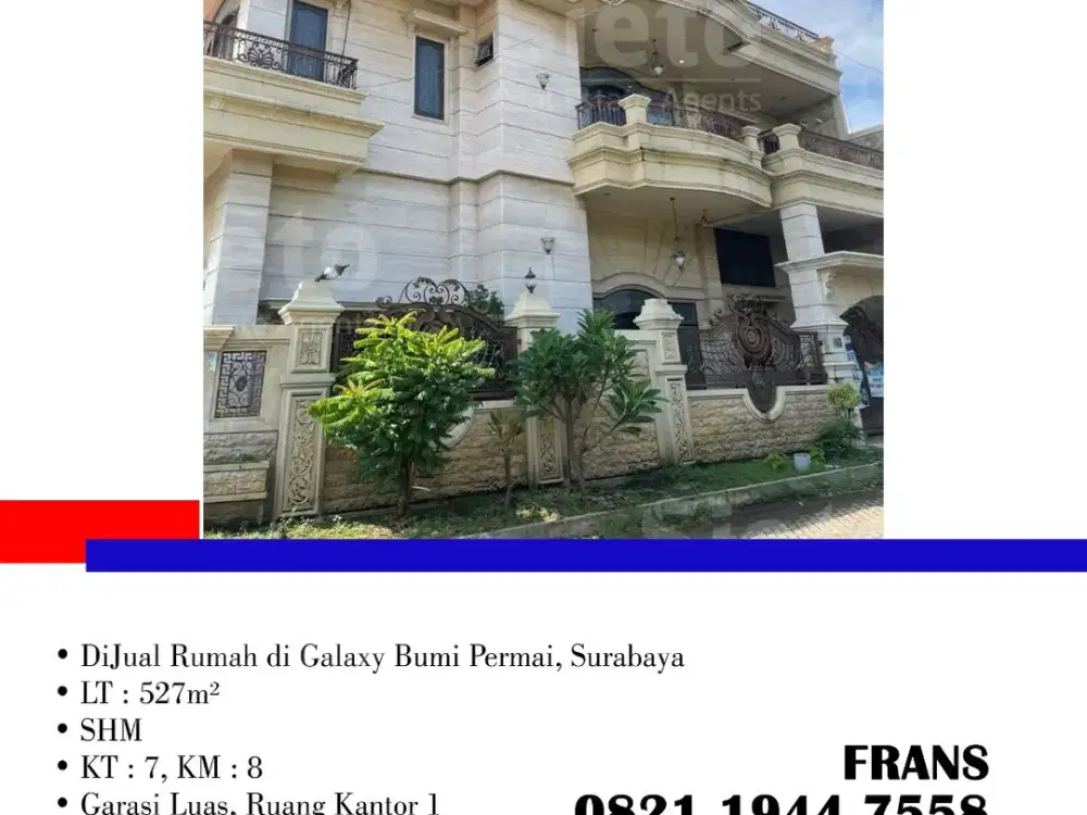 DiJual Rumah di Galaxy Bumi Permai, di Surabaya Barat