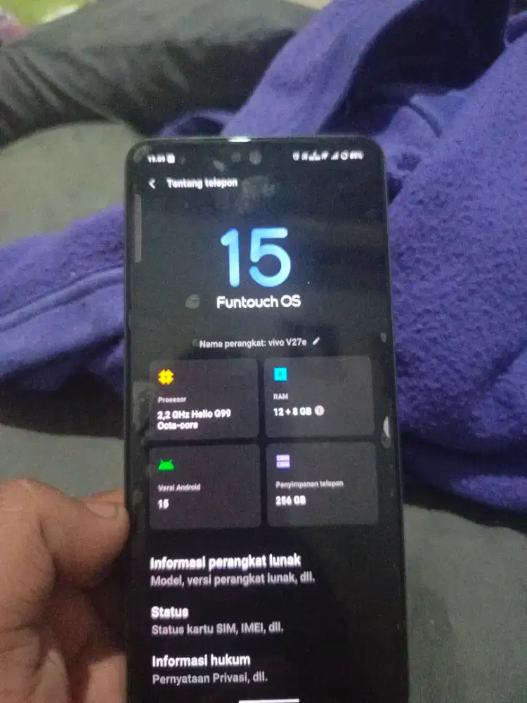 Vivo V27E RAM 12+8/256 original