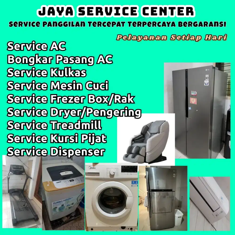 Service AC Kulkas Bongkar Pasang AC Mesin Cuci Dispenser Treadmill