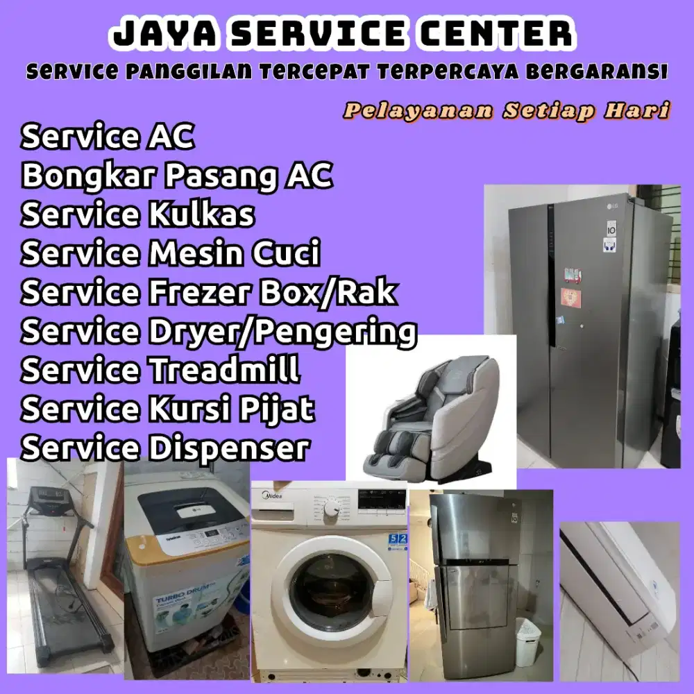 Service Mesin Cuci Kulkas Frezer Bongkar Pasang AC Treadmill Dispenser