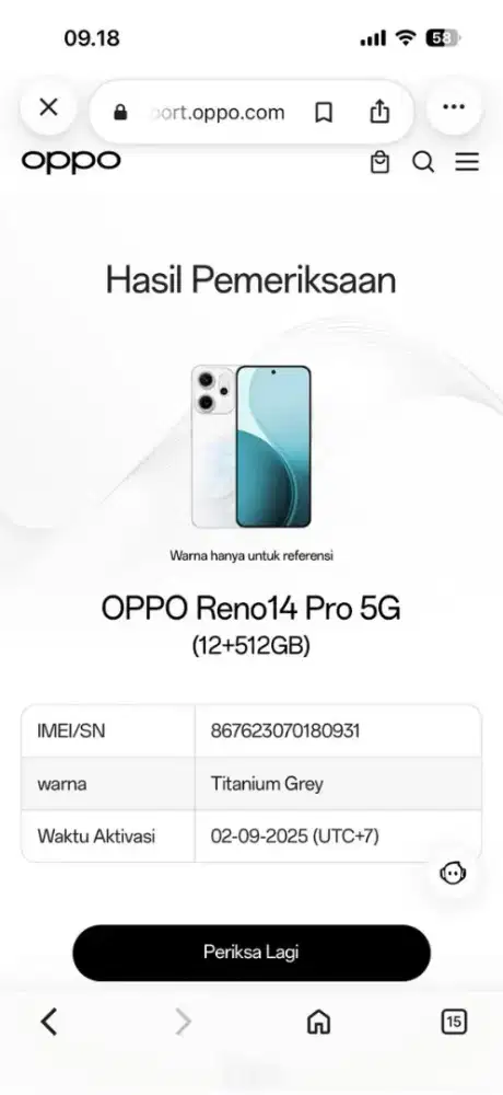 Jual hp likeNEW oppo RENO 14 pro 5G 12/512 istimewa fullset original