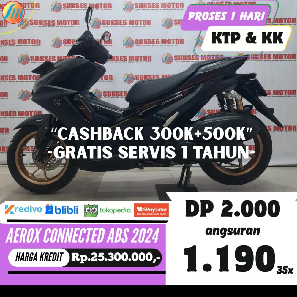 YAMAHA AEROX CONNECTED ABS 2024 KREDIT MURAH ANGSURAN SANGAT RINGAN
