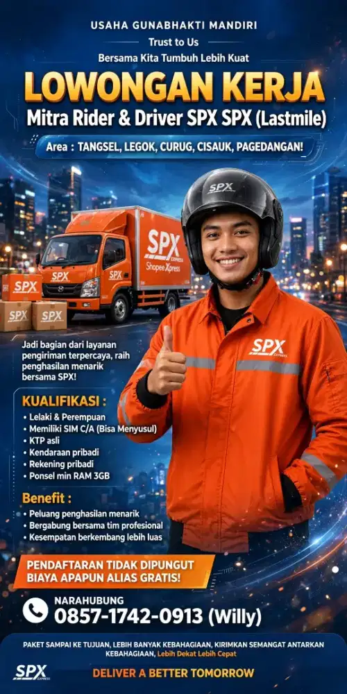 LOKER KURIR MITRA SPX TANGSEL & TANGKAB