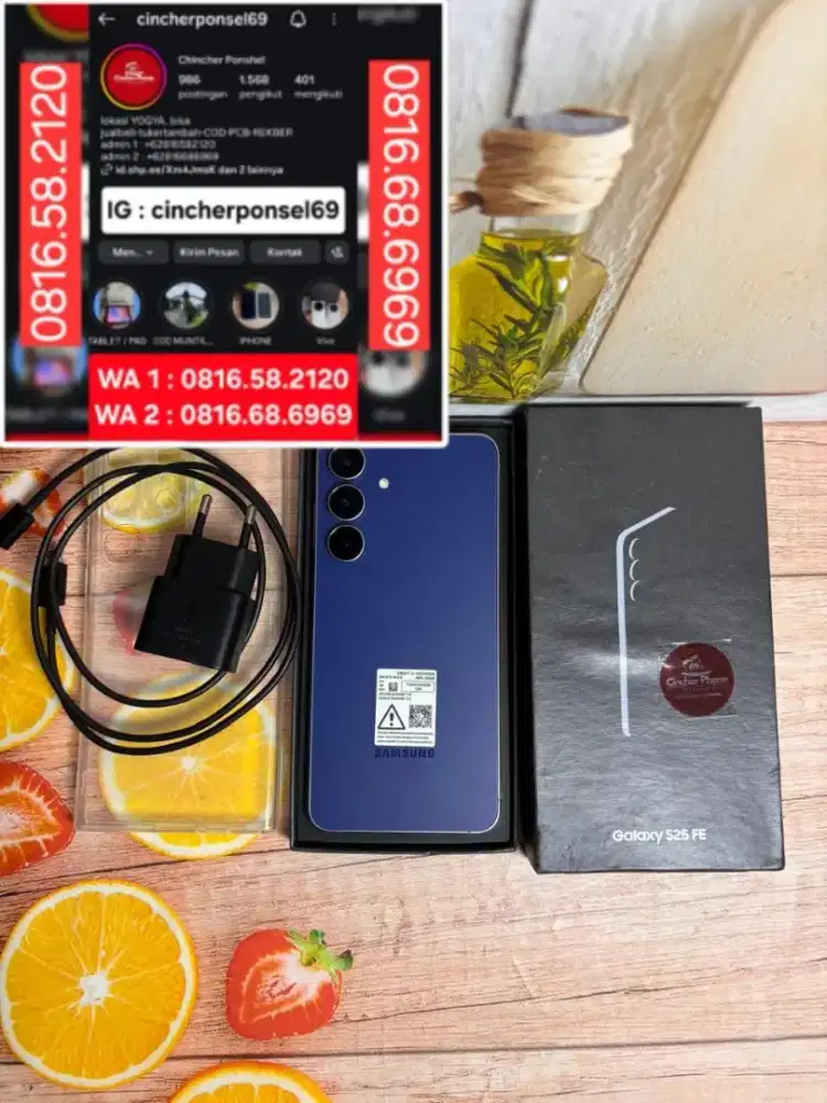 Jual hp LIKENEW SAMSUNG S25 fe 5g 8/256 grns ON FREE adaptor n case