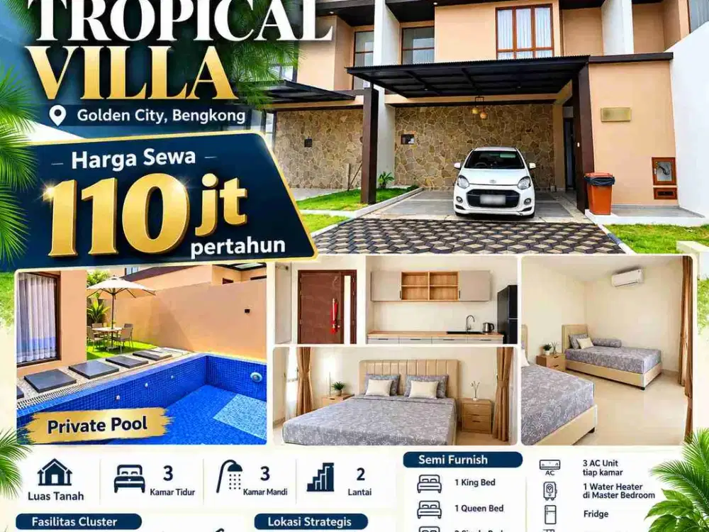 disewakan rumah tropical villa batam