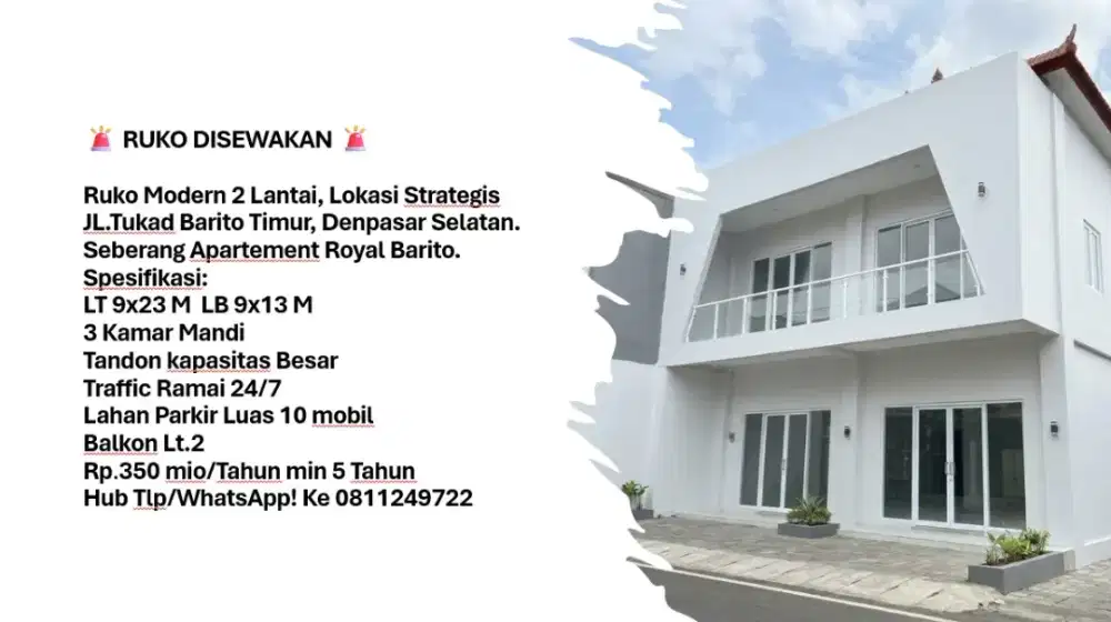 Disewakan Ruko Untuk Tempat Usaha/ Kantor