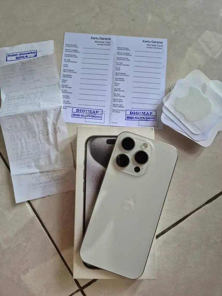 [Second Digimap] Apple Iphone 15 Pro BH 100% White Titanium 256Gb