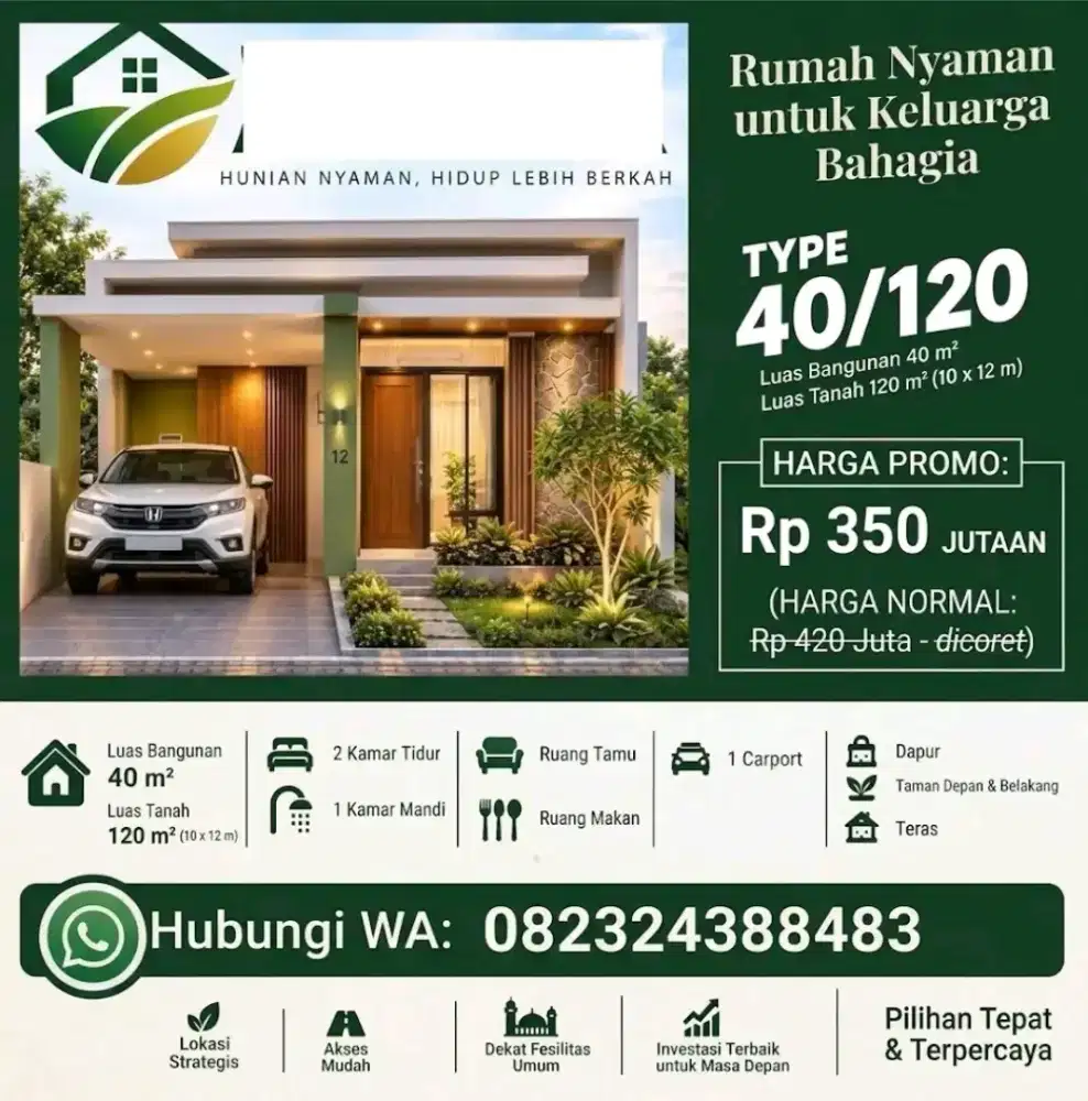 Promo Spesial Rumah Cluster Murah Dekat Tol Kartasura!
