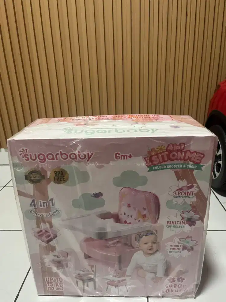 Sugar Baby Sit On Me 4 in 1 Booster Seat - Kursi makan bayi lipat aman