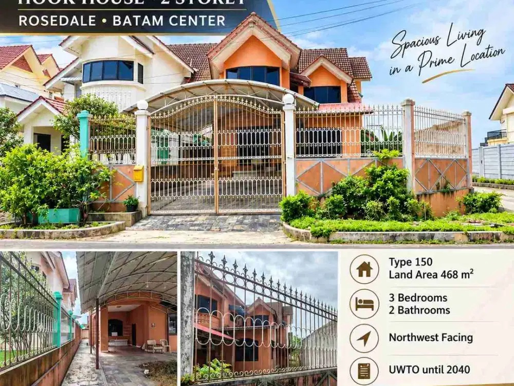 di jual rumah hook di Rosedale Batam centre