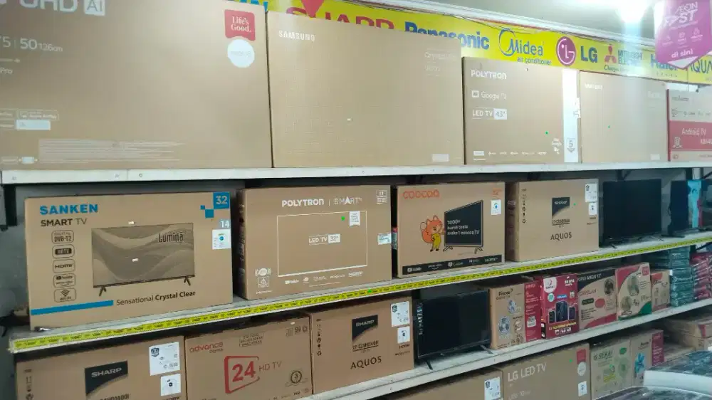 Kredit TV bergaransi resmi,  tanpa DP, Syarat Cukup KTP saja.