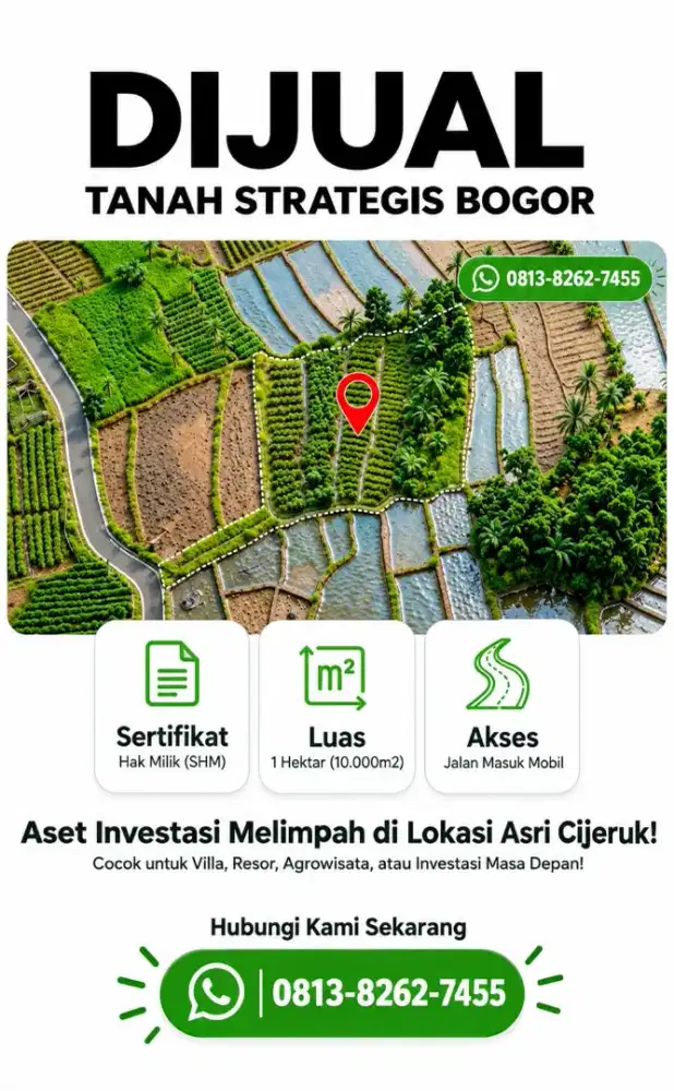 Dijual Tanah 1000 meter persegi