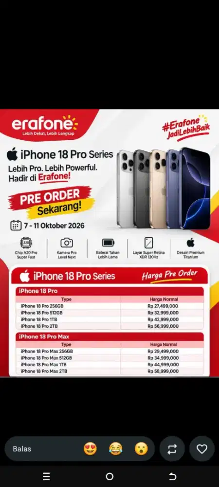 Iphone 18 pro 256gb cicilan tanpa bunga