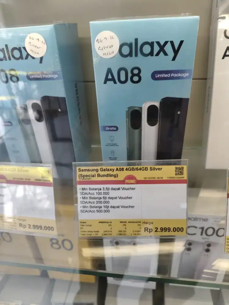 Samsung A08 4/64GB Cicilan bunga 0% menggunakan kredivo