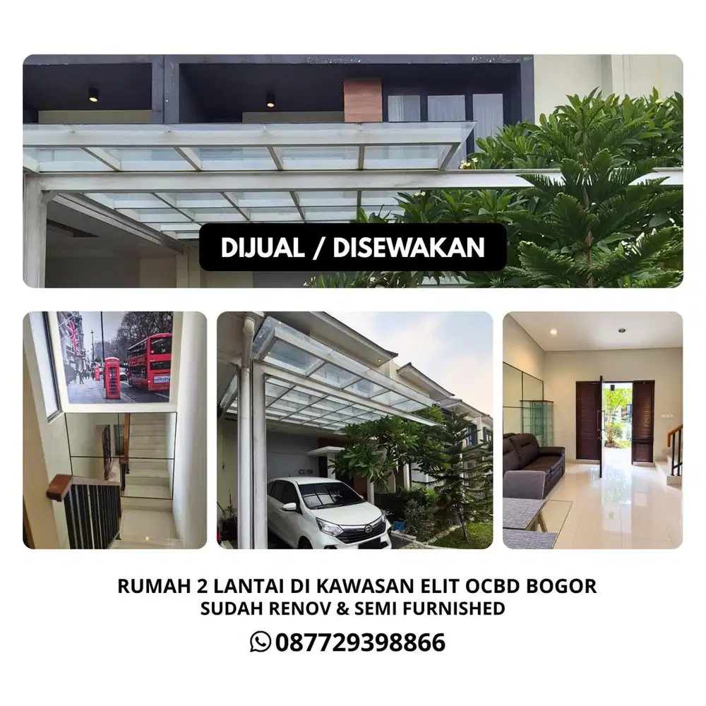 Dijual / Desewakan Rumah 2 Lantai di OCBD Bogor
