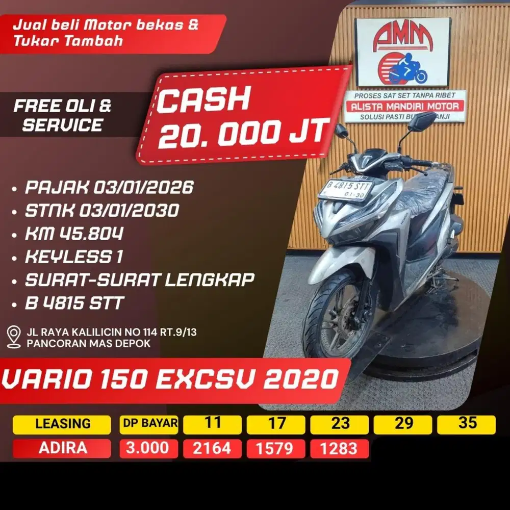 VARIO 150 EXCLSV 2020 CASH / KREDIT ALISTA