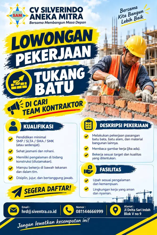 lowongan pekerjaan tukang batu