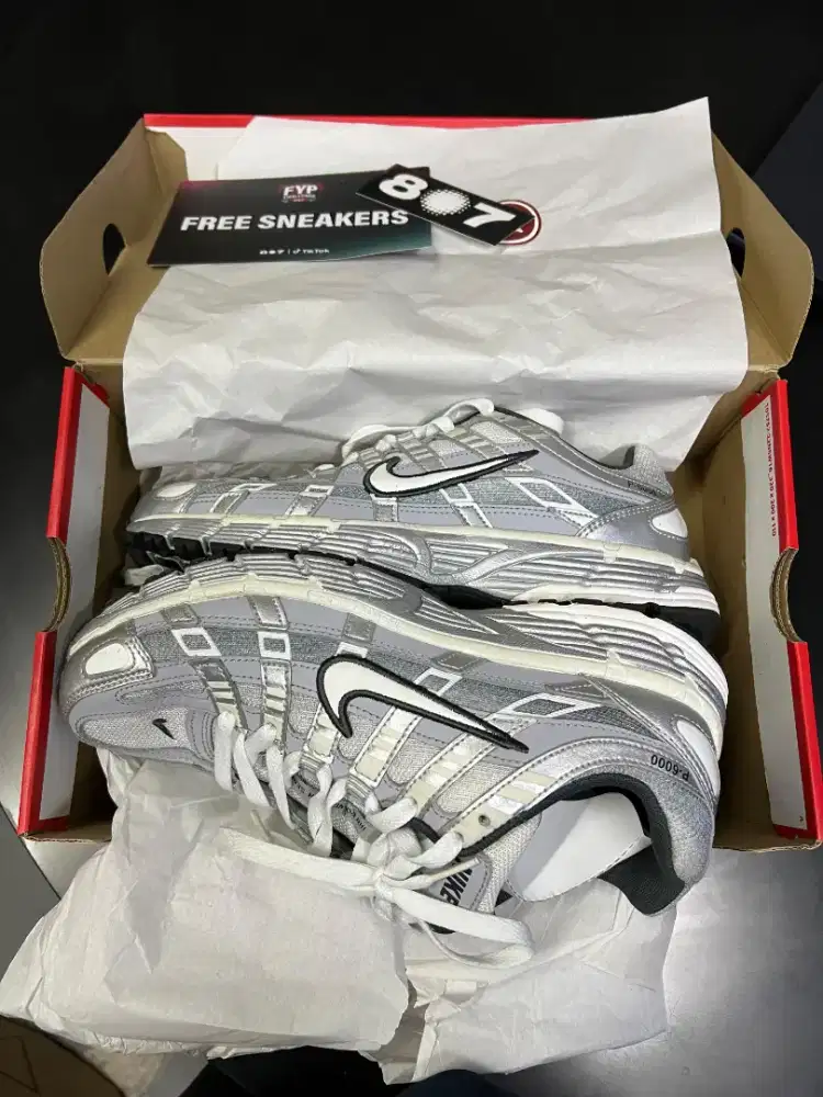 Nike P-6000 Metallic Silver / Summit White / Wolf Grey — Size 41