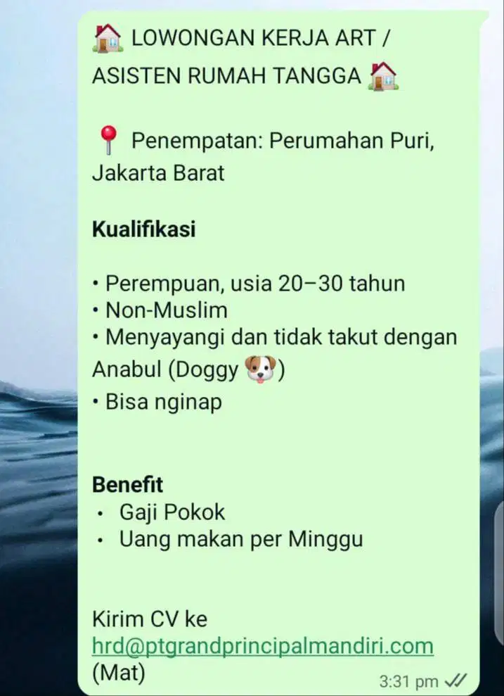 LOWONGAN PEKERJAAN ART DI PURI JAKARTA BARAT