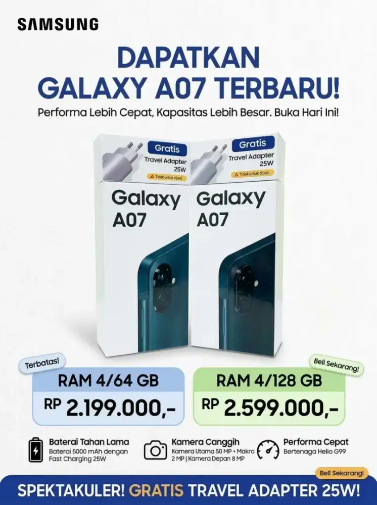 PROMO SAMSUNG GALAXY A07 FREE ADAPTER