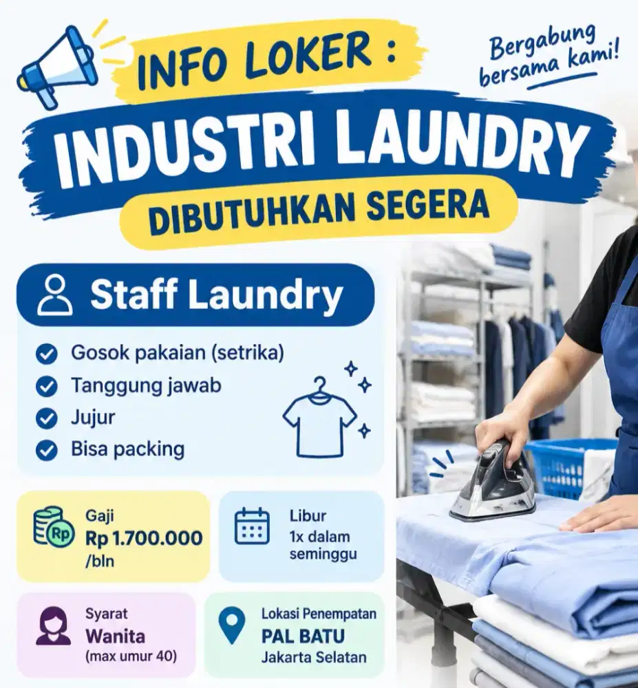 Lowongan Staff Laundry