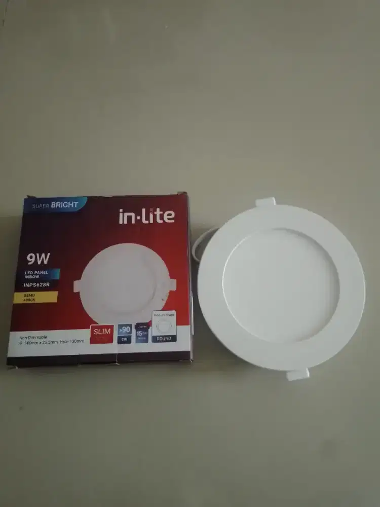 Jual Lampu LED panel inbow bulat 9 watt warna natural kondisi baru