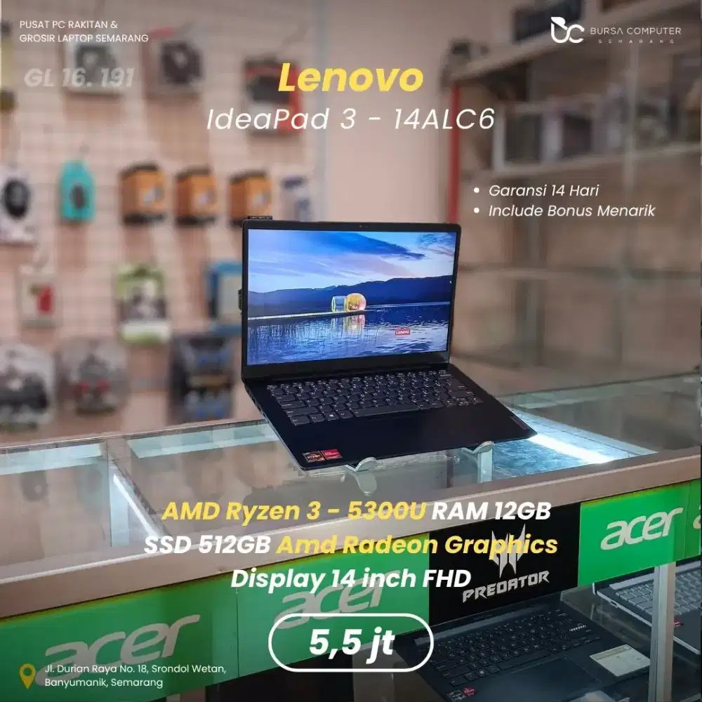 LENOVO Ideapad 3-14ALC6 | Ryzen 3 5300U 12GB 512GB