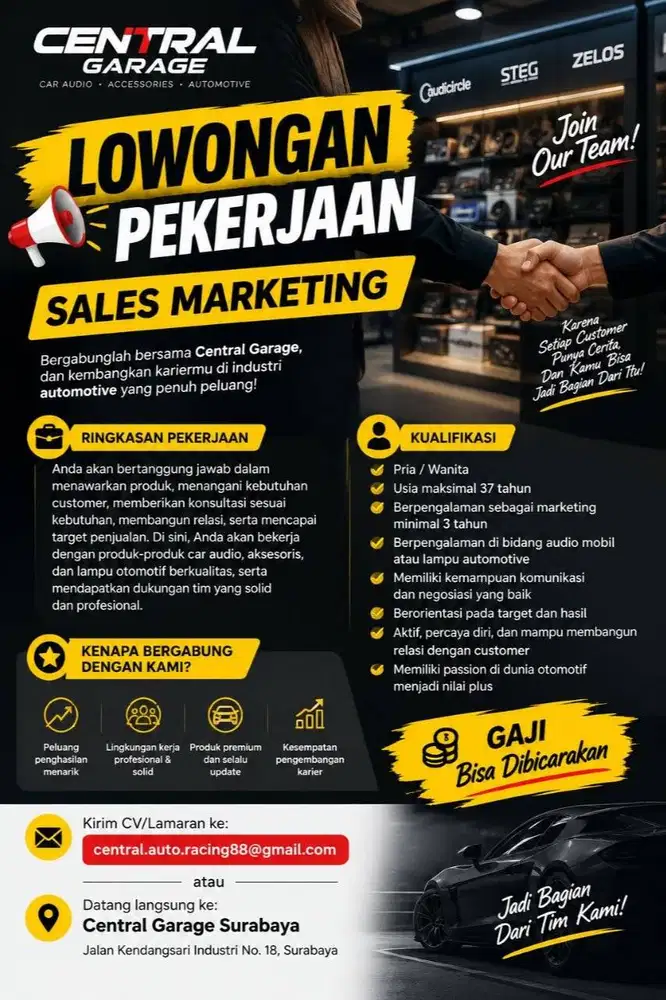marketing audio mobil / lampu