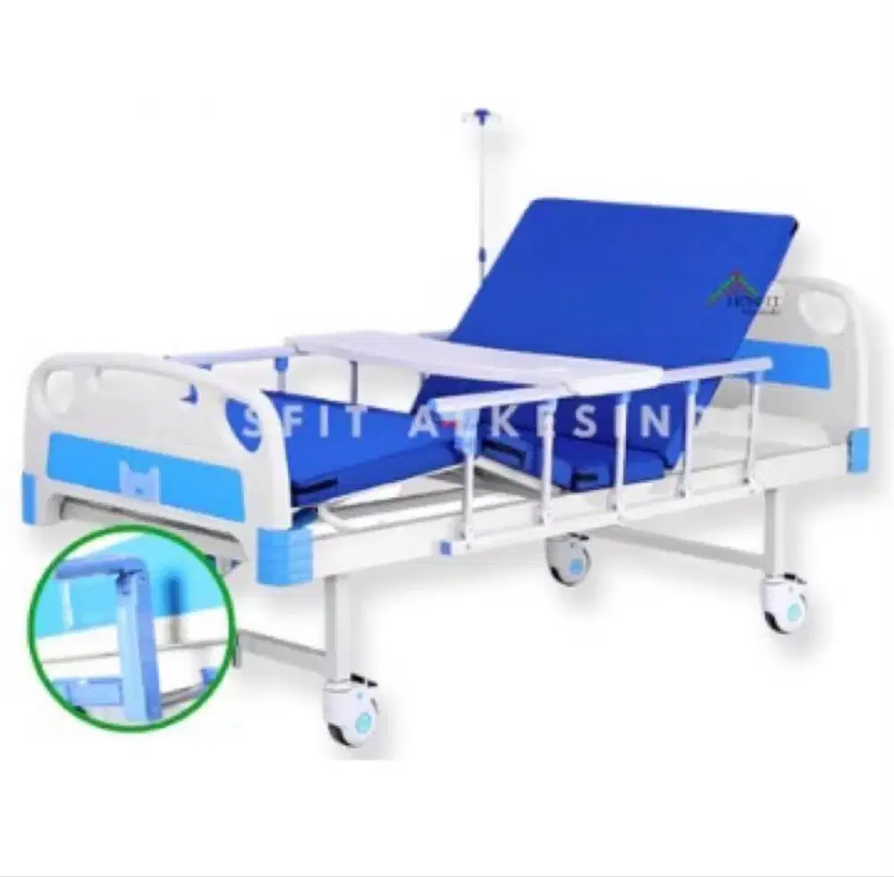 Bed Pasien FULL SET ABS 2 Crank Adjustable