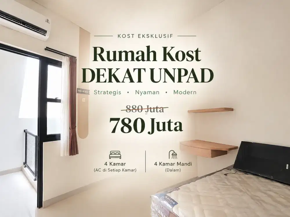 Rumah Kost Jatinangor, Full Furnished - Harga Diskon 780 Juta