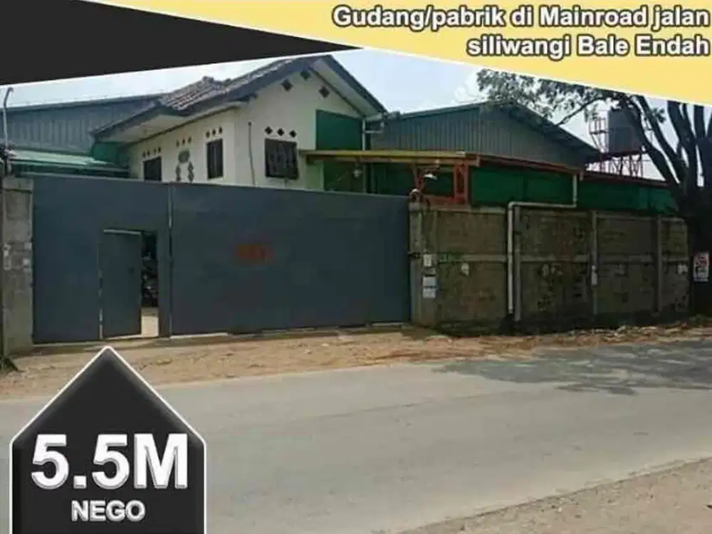 dijual Gudang / pabrik Mainroad siliwangi baleendah masuk kontainer 40feet dekat tol buah batu dibawah harga pasaran