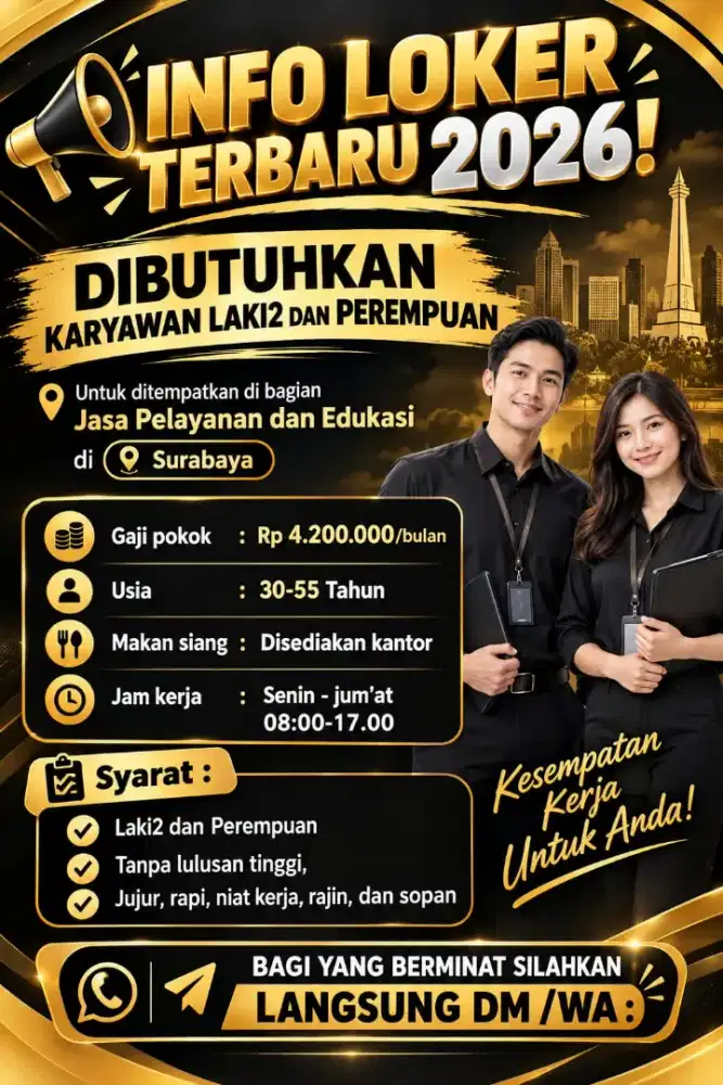 Dibutuhkan segera untuk jasa pelayanan