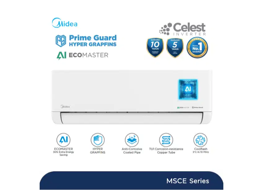 Midea AC Split 1/2 PK Celest Inverter AI Ecomaster - MSCE-06CRFN8