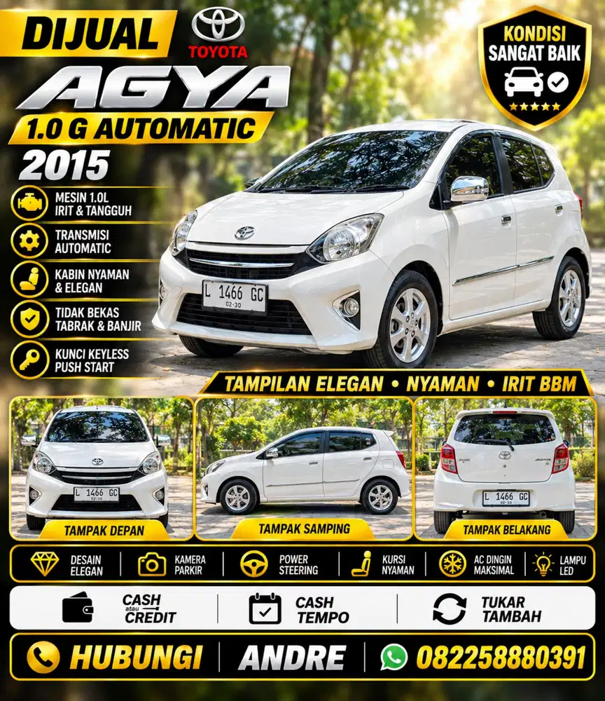 Toyota Agya 1.0 G Automatic 2015