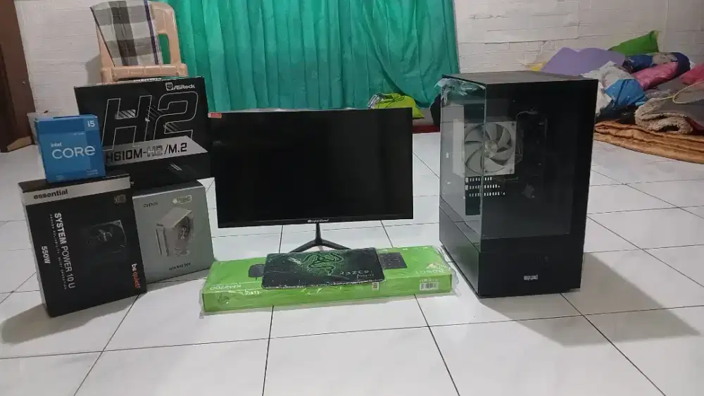 1set Komputer Intel core i5 12400f ram 8gb ssd 240gb vga 1gb ddr3