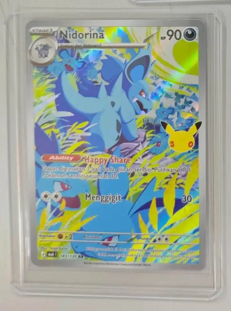 Pokemon kartu nidorina AR Edisi 30th anniversary