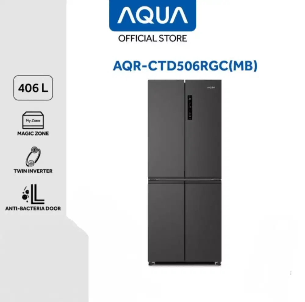 KULKAS 4 PINTU AQUA AQR-CTD506RGC(MG)