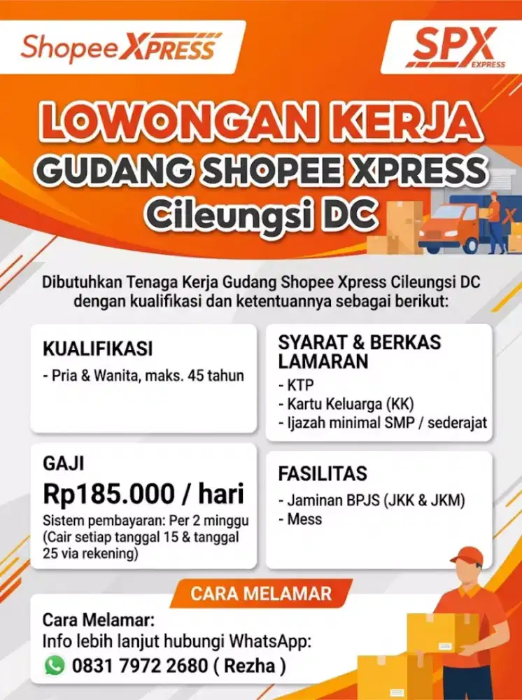 Lowongan Kerja Gudang Shopee Cileungsi DC