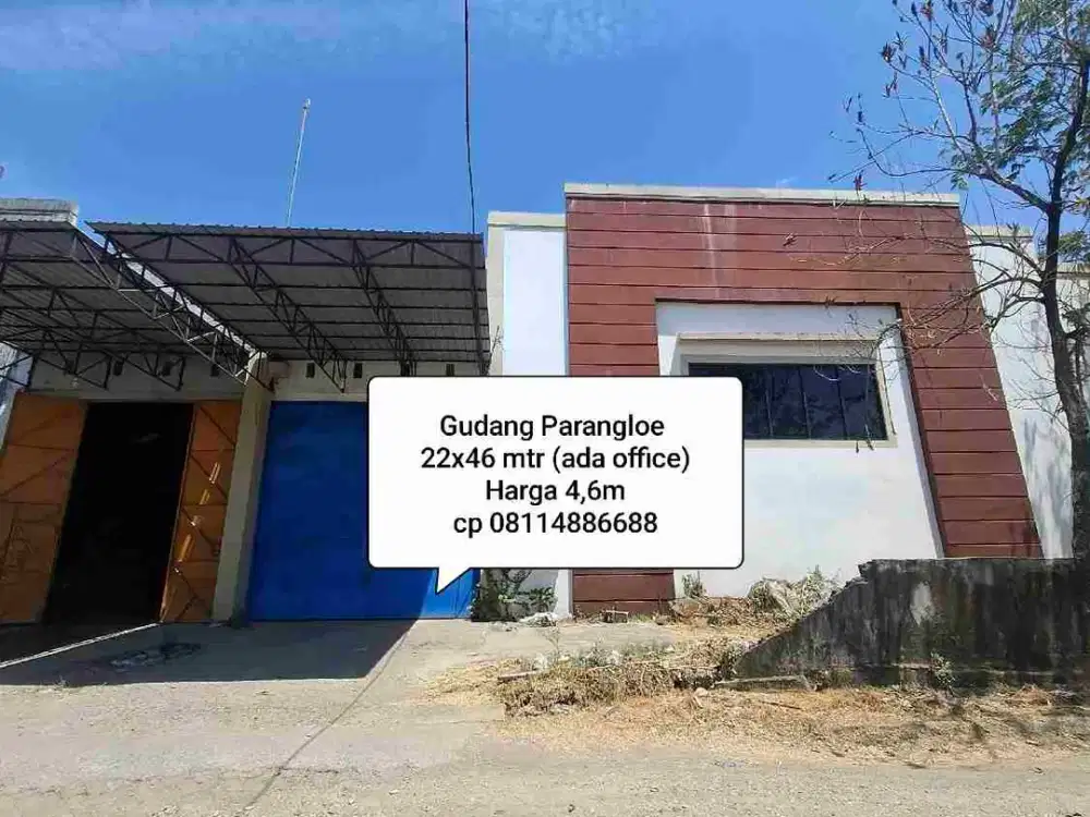 Gudang Parangloe Makassar 22x46 mtr dijual Murah