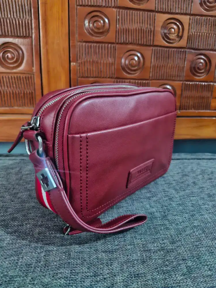 Preloved handbag bally kulit asli warna jarang ada, balzip bally mulus