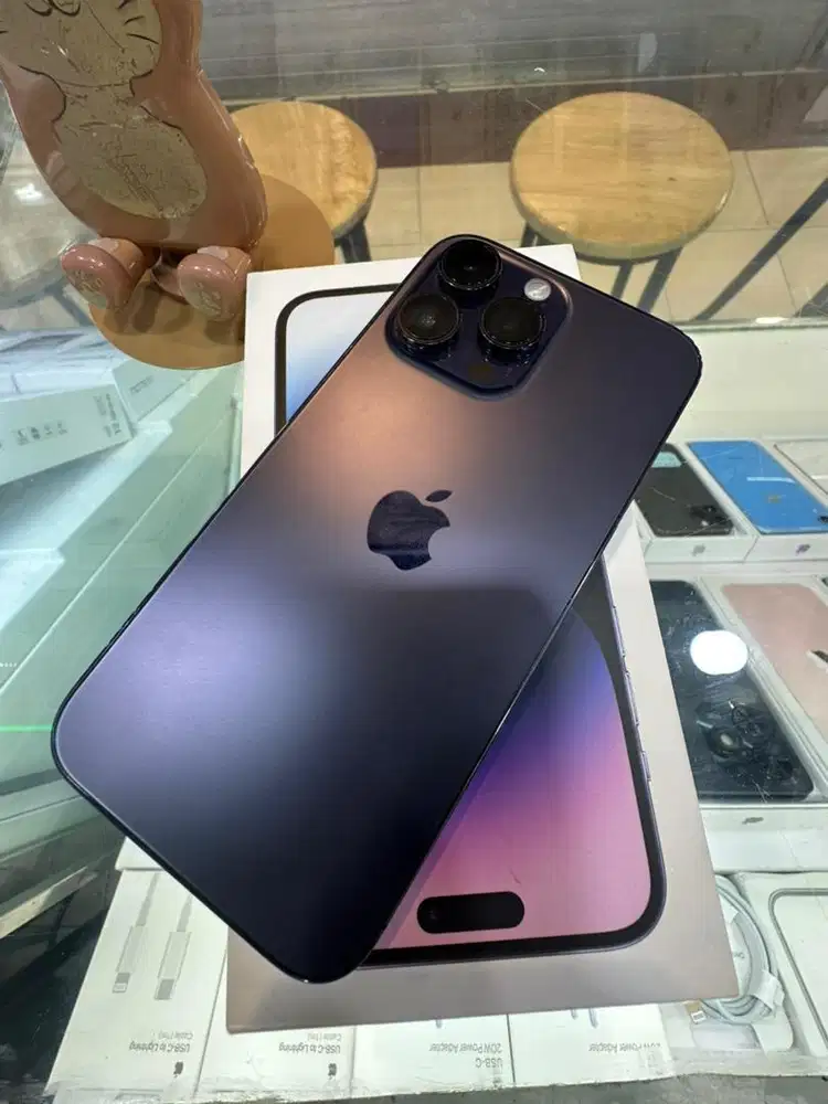 JUAL CEPAT IPHONE 14 PROMAX  256GB EKS IBOX PURPLE BH 96%