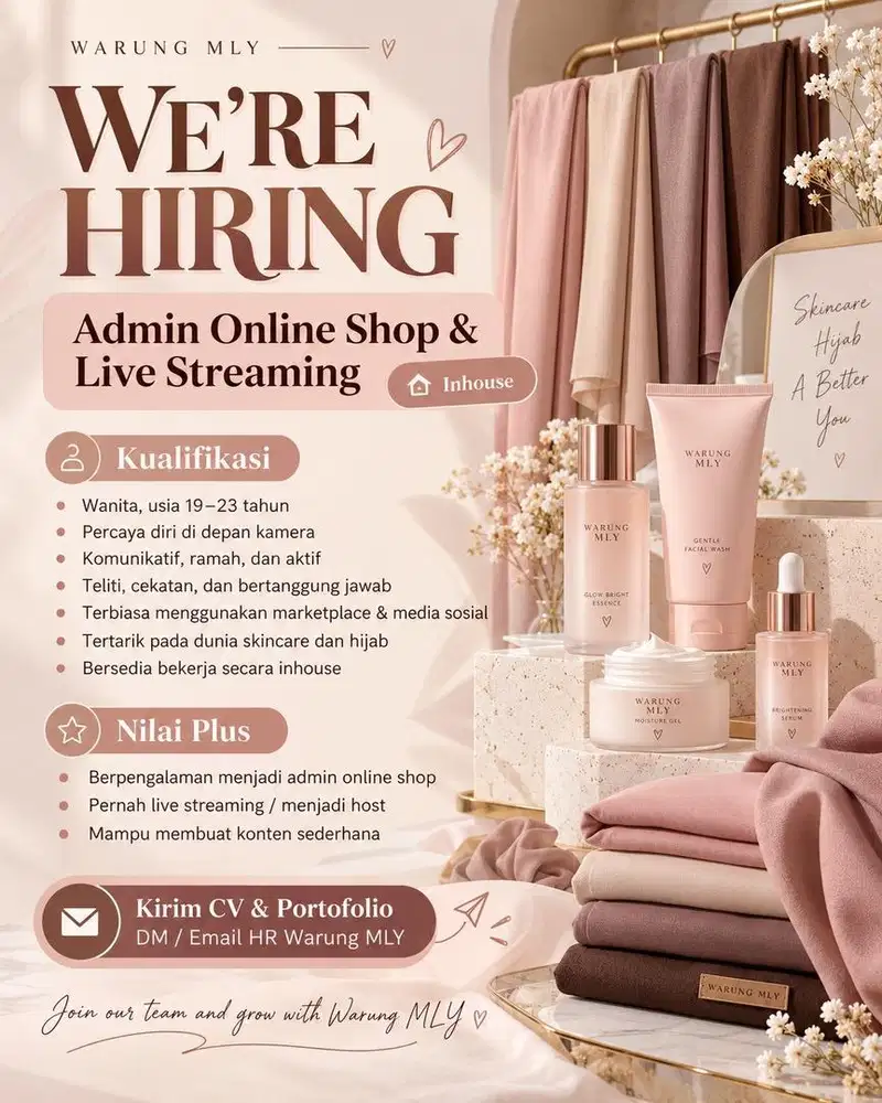 di cari cepat admin online shop wanita 19-23thn