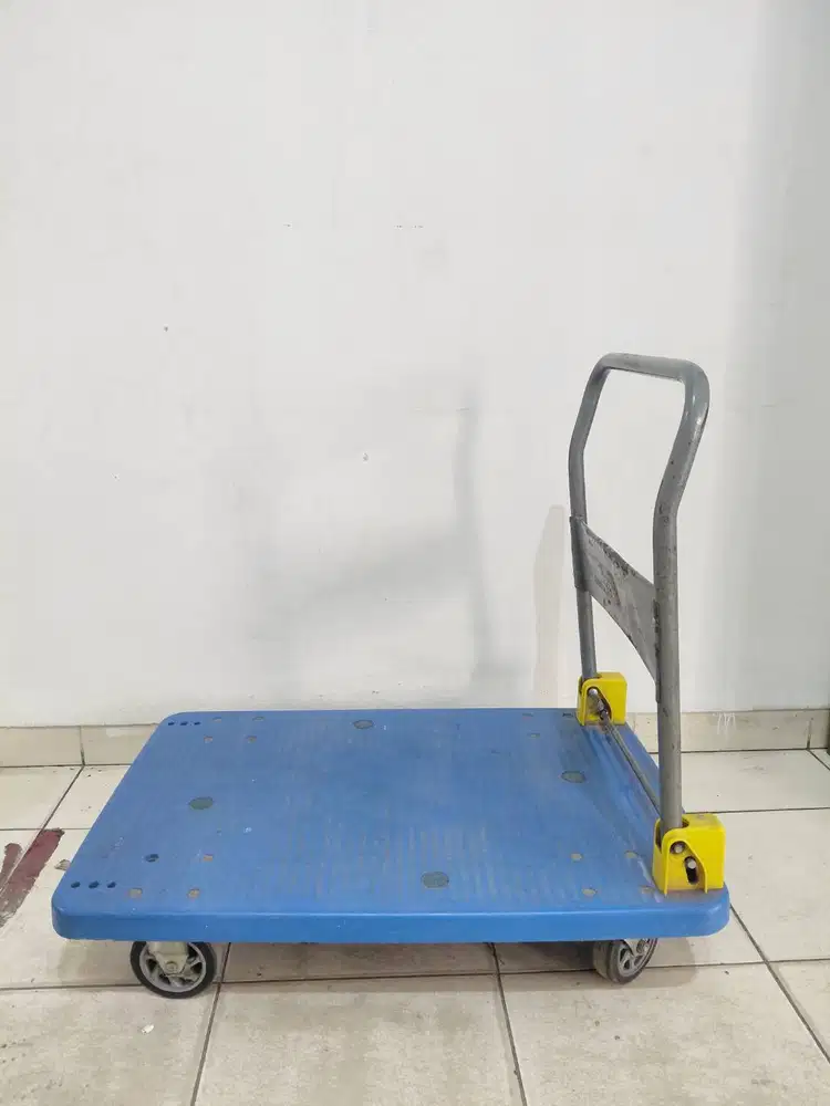 Troli Barang Lipat Denko 90 × 58 cm Kualitas Jepang up to 300 kg Biru