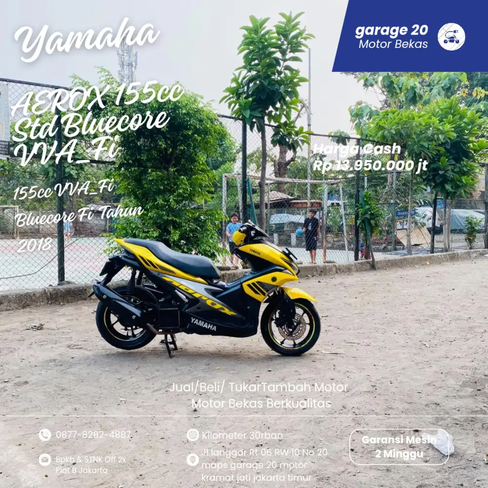 Yamaha Aerox Old 155cc VVA_Fi Tahun 2018 Pajak Off