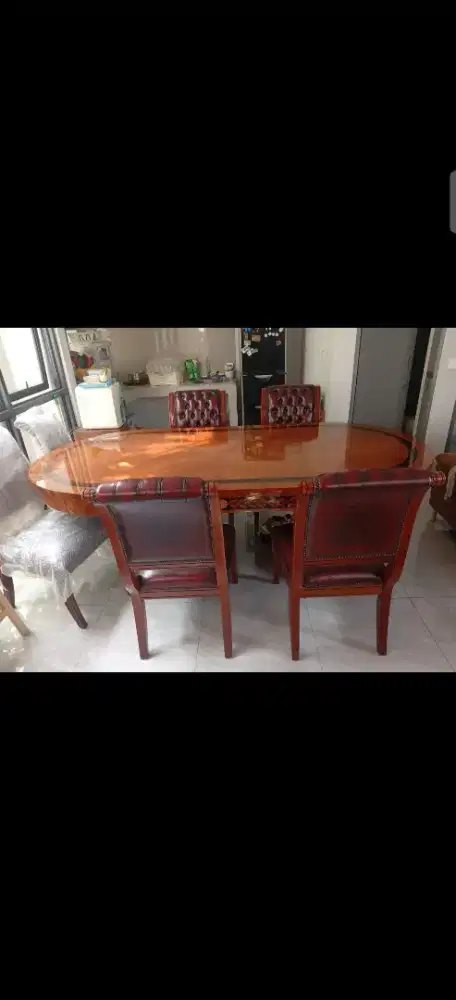 Dijual 1 Set Meja Makan Jati