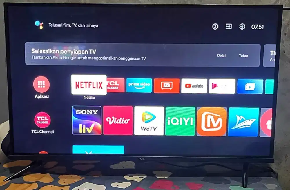 TV LED 32 INC TCL ANDROID-DIGITAL NETFLIX/YOUTUBE/VIDEO BAGUS-BENING